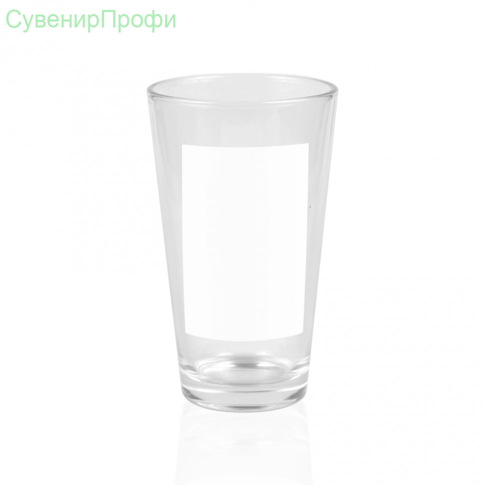 Стакан стекло с белым полем для печати(6x9см) 500мл