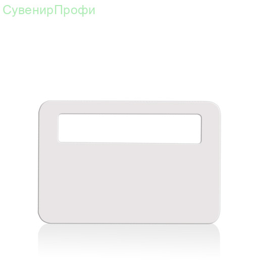 Заготовка бейджа белая (SU01) для сублимации 76х51мм с окошком 60х12мм