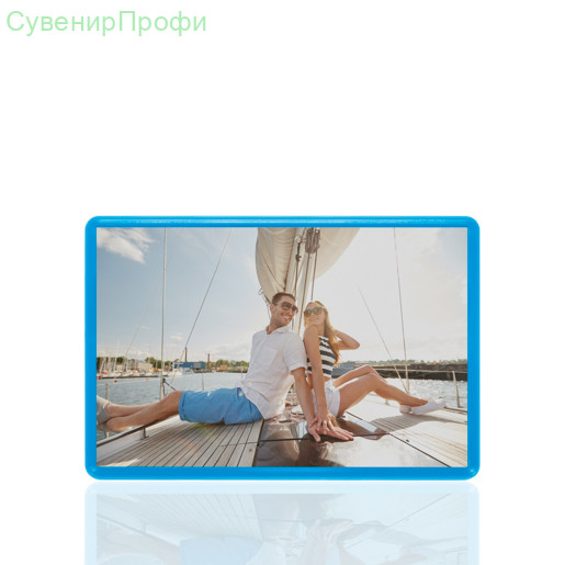 Магнит акрил синий 55х80мм