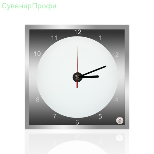 Кристалл фоторамка с часами 200x200мм